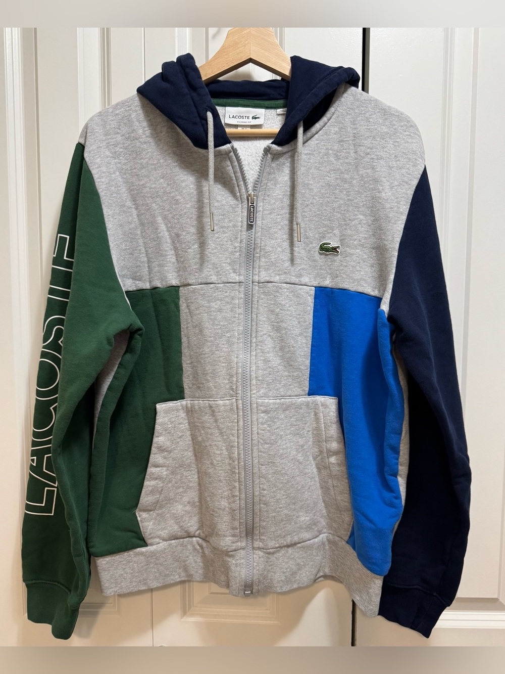 Lacoste Men's Classic Fit Colorblock Full-Zip Fleece Hoodie - Size L / 5